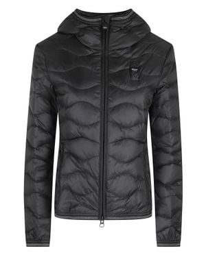 Blauer Camelia Hooded Wave Stitching Polyamide Down Jacket - Black
