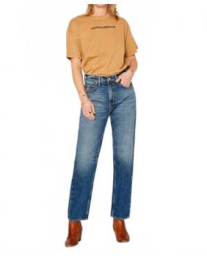 NOEND Slacker High Rise Relaxed Straight Jeans - Blue