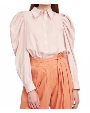 En Saison Aitana Cotton Poplin Stripe Blouse - Pink