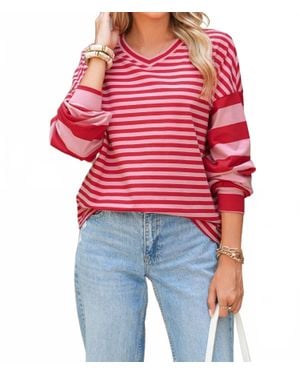 Shewin Stripe Top - Red