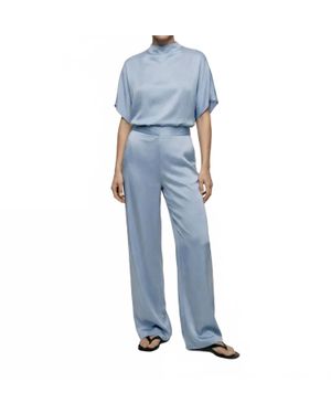 Amanda Maria Butter Satin Pant - Blue