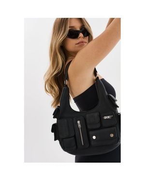 Lamarque Olesia Mini Leather Cargo Bag - Black