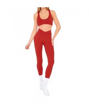 Revyve Active High Rise V-Sculpt Leggings - Red