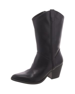 Steve Madden More Faux Leather B Mid-Calf Boots - Black