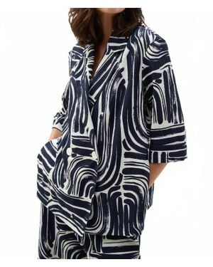 Joseph Ribkoff Abstract Double-Breasted Blazer - Black