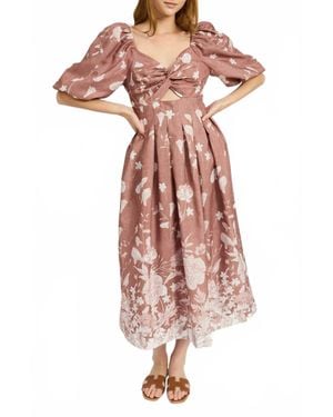 En Saison Monet Floral Twist Bust Cutout Dress - Multicolor