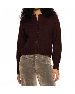 Sanctuary Boucle Crew Neck Cardigan - Brown