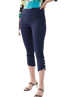 Joseph Ribkoff Button Detail Capris - Blue