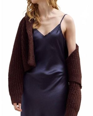 GRADE & GATHER Collared Shawl Cardigan - Blue