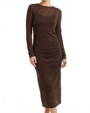 KLD Fantasy Mesh Draped Dress - Brown