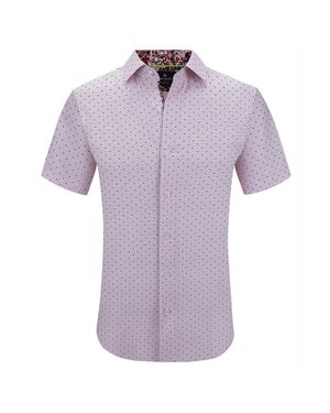 Tom Baine Slim Fit Short Sleeve Performance Stretch Button Down - Purple