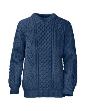 Purnell Wool Fisherman Sweater - Blue
