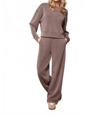 RD International Victoria Wide Leg Pants - Brown