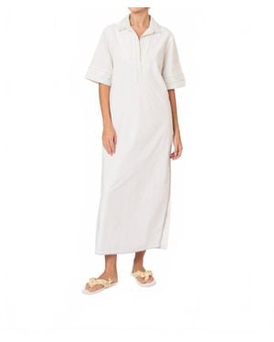Rosie Assoulin Caftan Trapunto Midi Dress - White