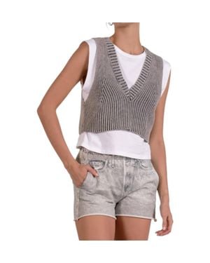 Elan Twofer Yalor Sweater Vest - Gray
