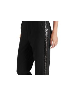 Steve Madden Waverly Sequin Stripe Kick Flare Pants - Black