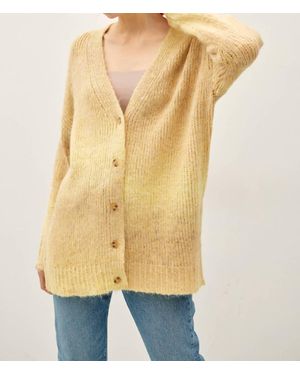 Be Cool Tonal Gradient Oversized Wool Cardigan - Yellow