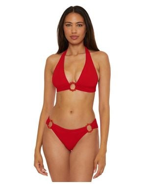Becca Marble Canyon Ring Bikini Bottom Stretch Hipster Gbo3708 - Red