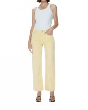 Pistola Lexi Mid Rise Bowed Straight Jean - Metallic