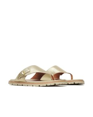 Merrell Haven Metallic Post Sandals - Natural