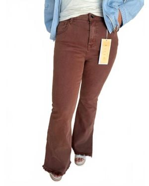Risen Cynae High Rise Flare Pants - Brown