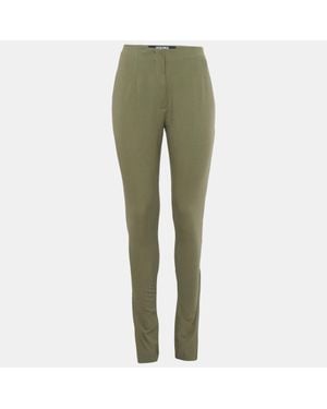 Jacquemus Linen Blend Skinny Pants - Green