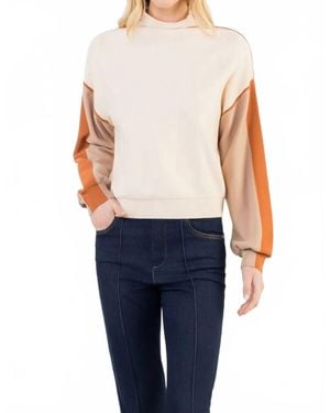 Thml Colorblocked Mock Neck Sweater - Blue