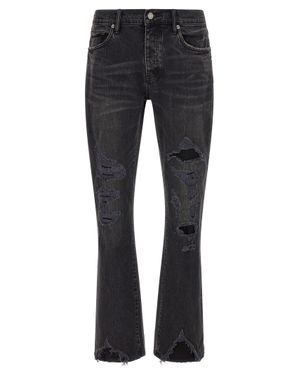 Purple Cotton Fla Jeans - Gray