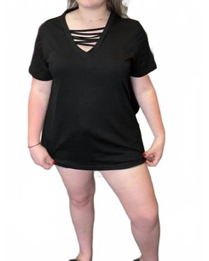 Shirley Stone Strappy Criss Cross Top - Black
