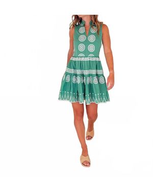 Oliphant Yoke Mini Dress - Green
