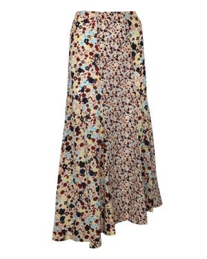 Theory Asymmetric Floral Maxi Skirt - Natural