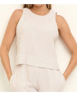 NIC+ZOE Pinstripe Gauze Tank - Natural