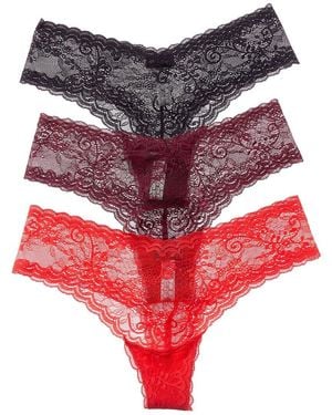 Cosabella 3Pk Trenta Lowrider Thong - Red