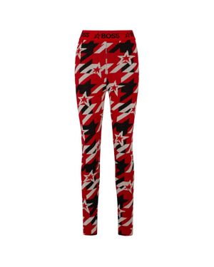 BOSS X Perfect Moment Virgin-Wool Leggings With Branding - Red