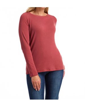 Fdj Crew Neck Rib Sparkle Tee - Red