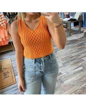 Day + Moon Washed Sweater Tank Top - Blue