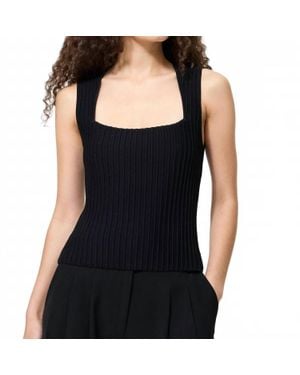 French Connection Ottoman Crinkle Sleeveless Top - Black