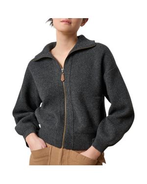 Lilla P Zip Front Bomber - Black