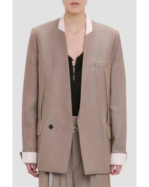 Victoria Beckham Collarless Jacket - Brown