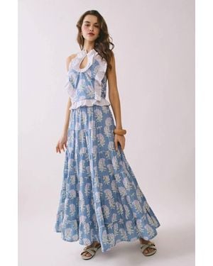 TCEC Maribel Top And Skirt Set - Blue