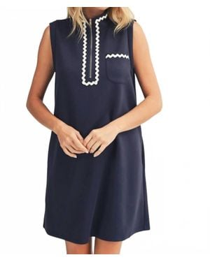 Jodifil Ric Rac Trim Dress - Blue