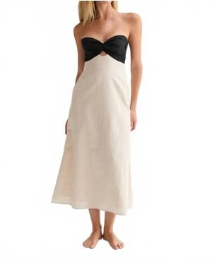 Crescent Emery Front Twist Midi Dress - Natural