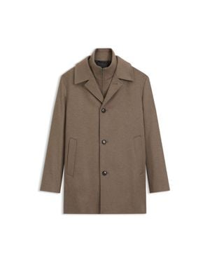 BOSS Relaxed-Fit Formal Coat - Brown