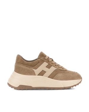 Hogan Casual Suede Chunky-Sole Sneakers - Natural
