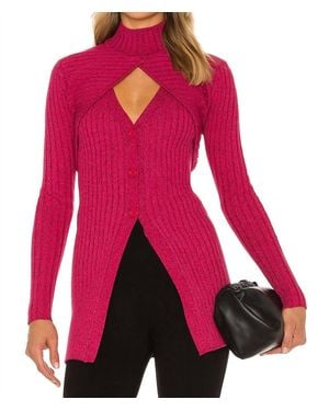 Ronny Kobo Garner Knit Top - Red