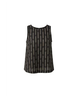 Fun 2 Fun Printed Tank With Back Details - Black