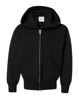 Hanes Ecosmart Youth Full-Zip Hooded Sweatshirt - Black