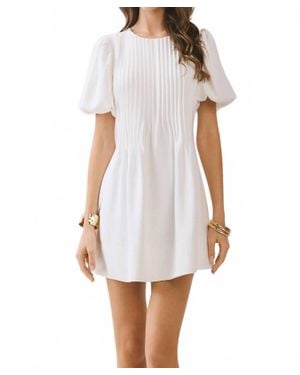 TCEC Pleated A-Line Dress - White