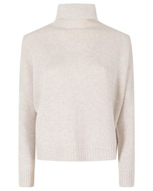 Kujten Tila Avena High-Neck Raglan Cashmere Sweater - White