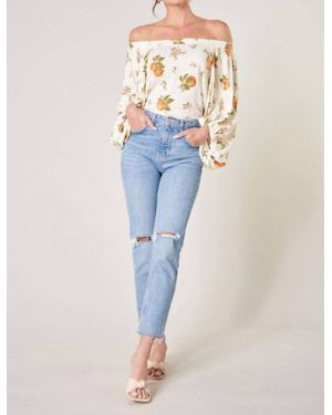 Sugarlips Blossom Off The Shoulder Top - Blue